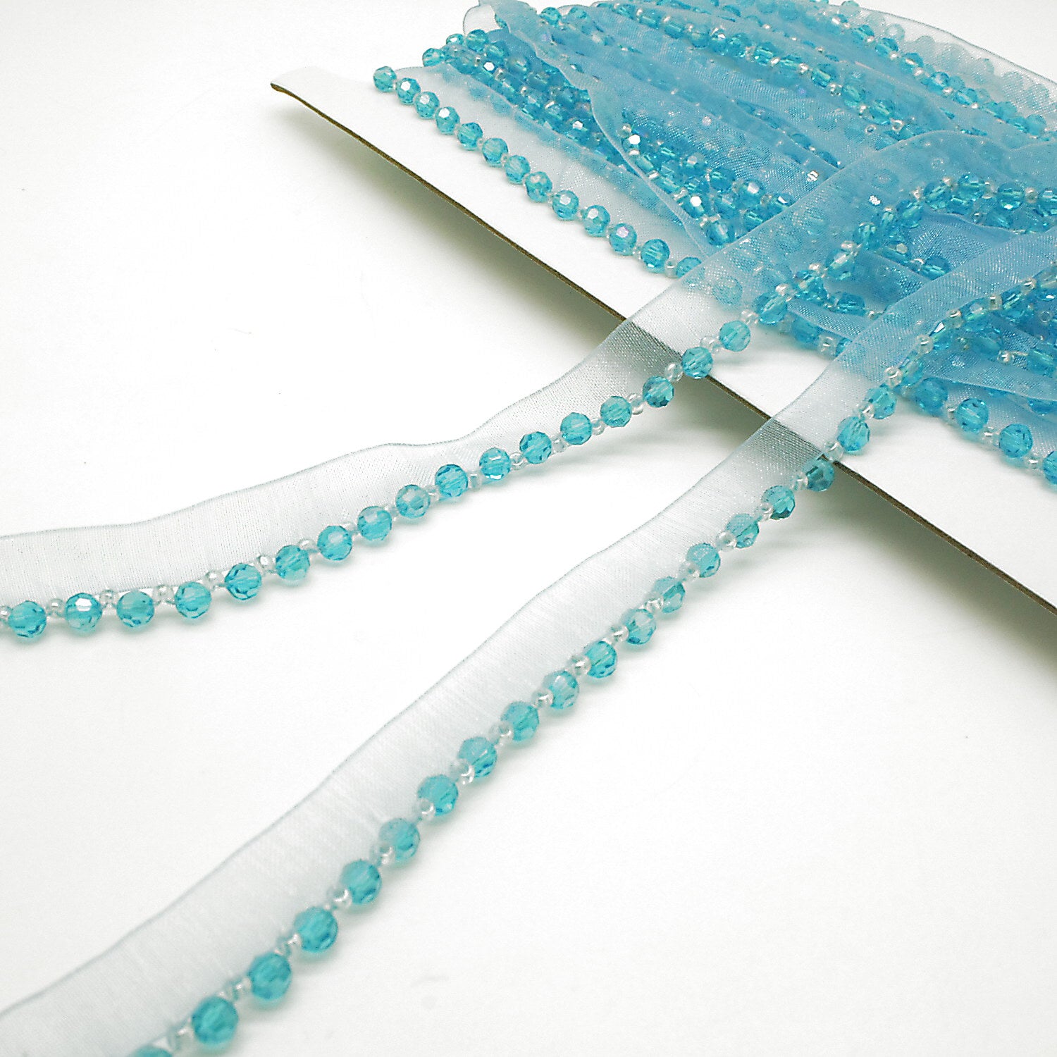 LIGHT BLUE BEADED EDGING TRIM - sarahi.NYC