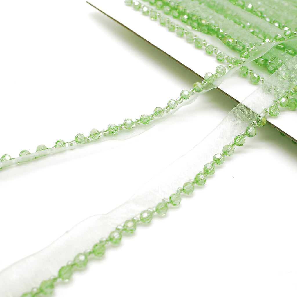 LIGHT GREEN BEADED EDGING TRIM - sarahi.NYC