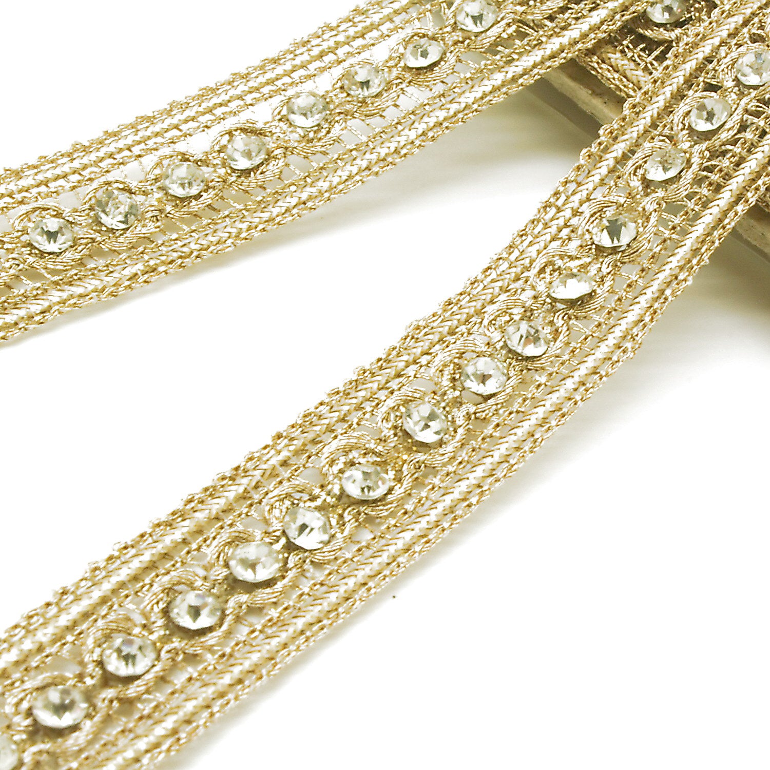 LIGHT GOLD SILVER STONE TRIM - sarahi.NYC