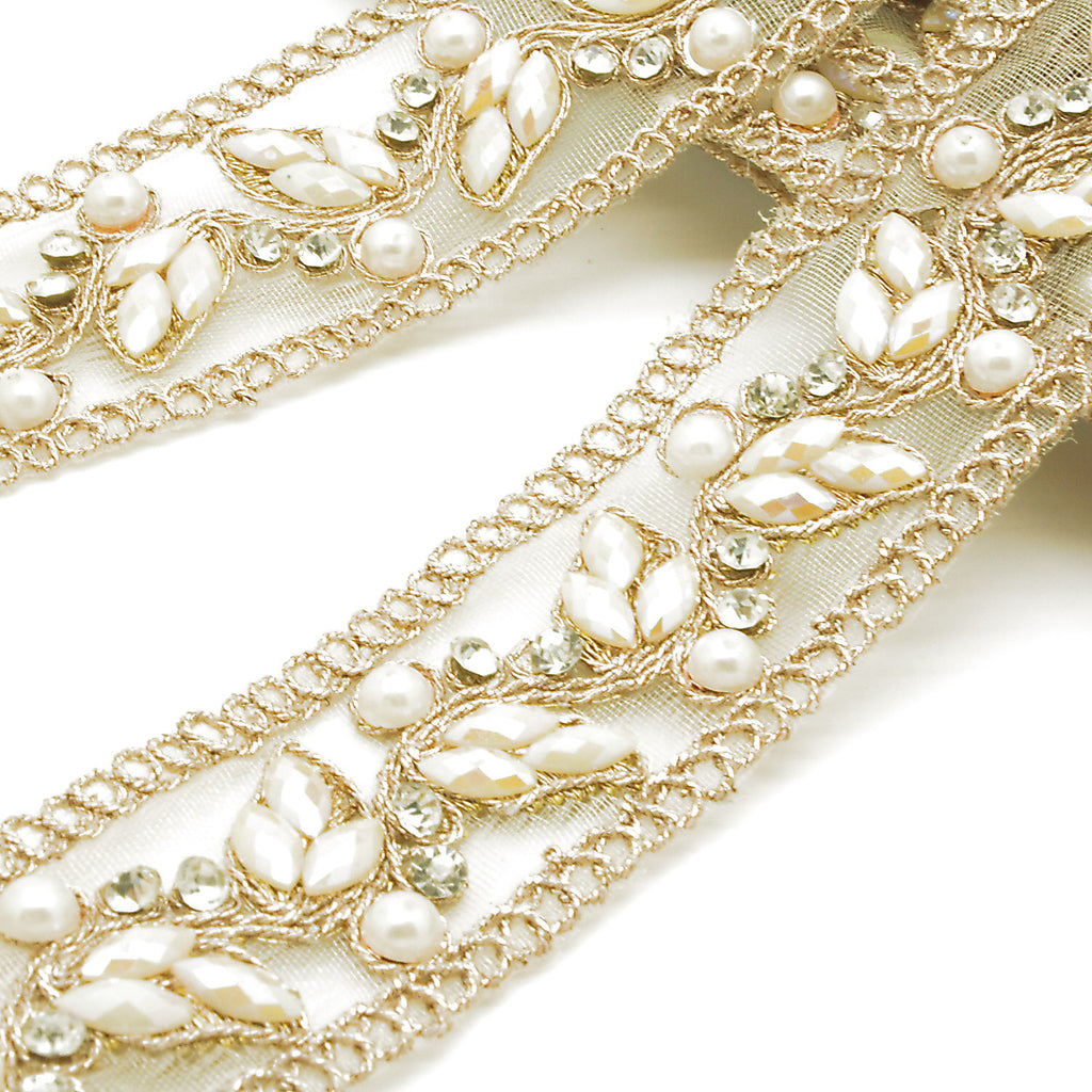 ROSE GOLD WHITE STONE TRIM - sarahi.NYC
