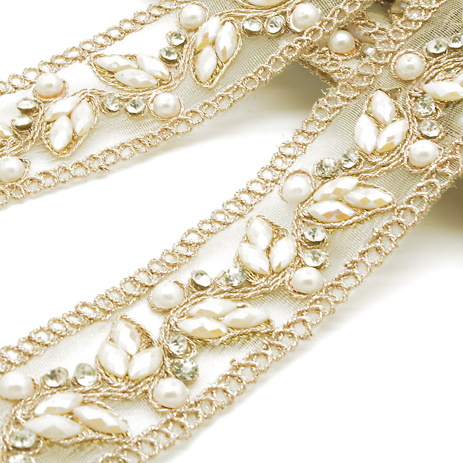 ROSE GOLD WHITE STONE TRIM - sarahi.NYC