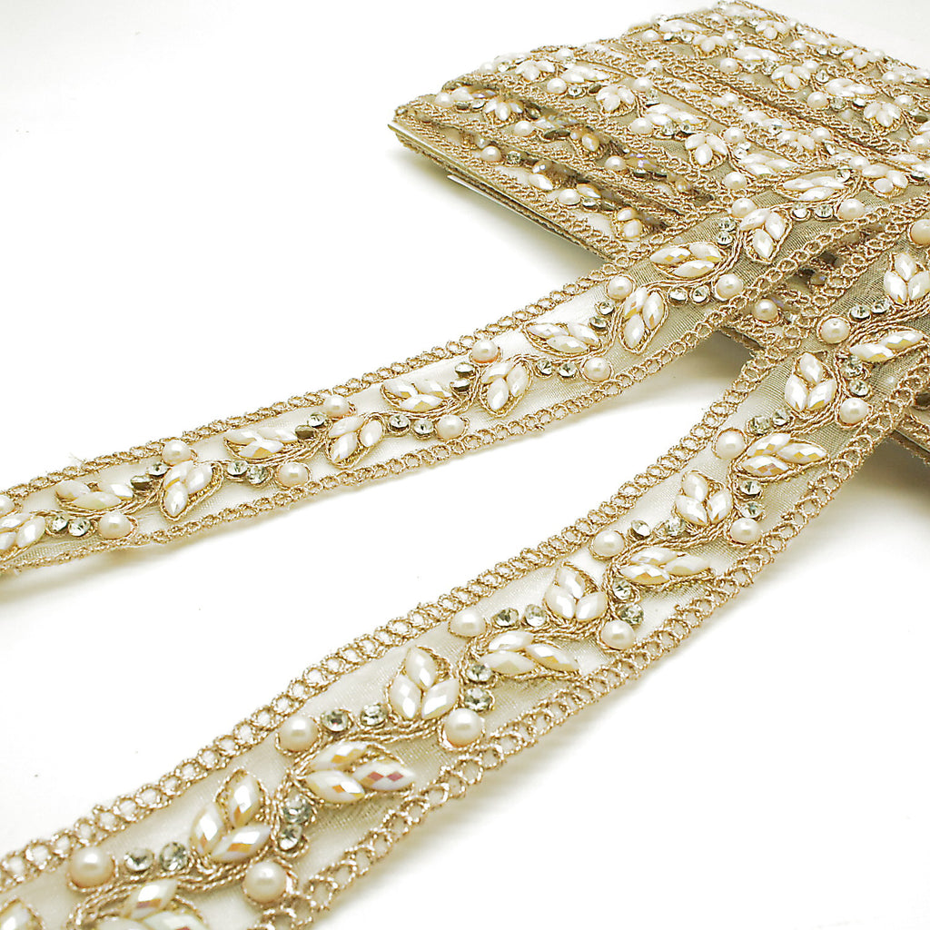 ROSE GOLD WHITE STONE TRIM - sarahi.NYC