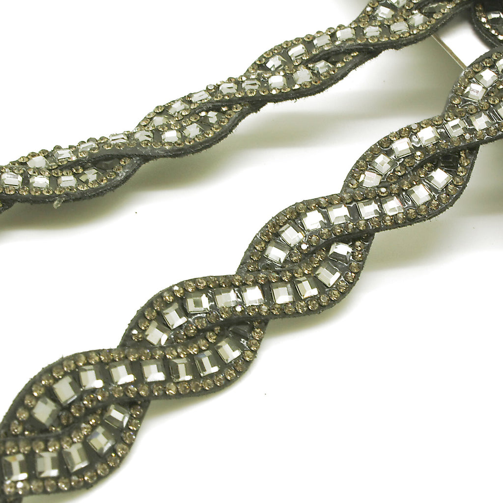 GRAY SILVER STONE SWIRL TRIM - sarahi.NYC