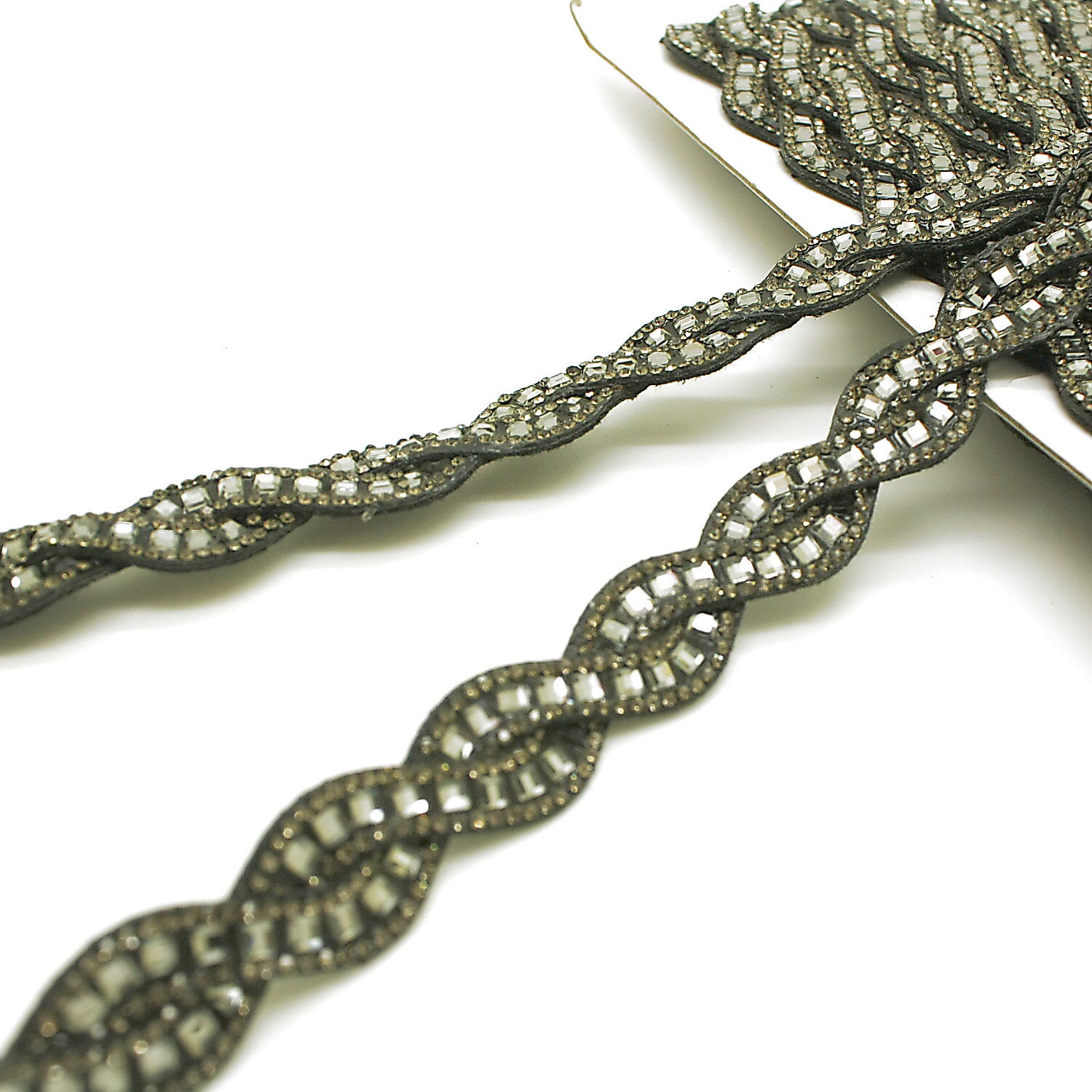 GRAY SILVER STONE SWIRL TRIM - sarahi.NYC