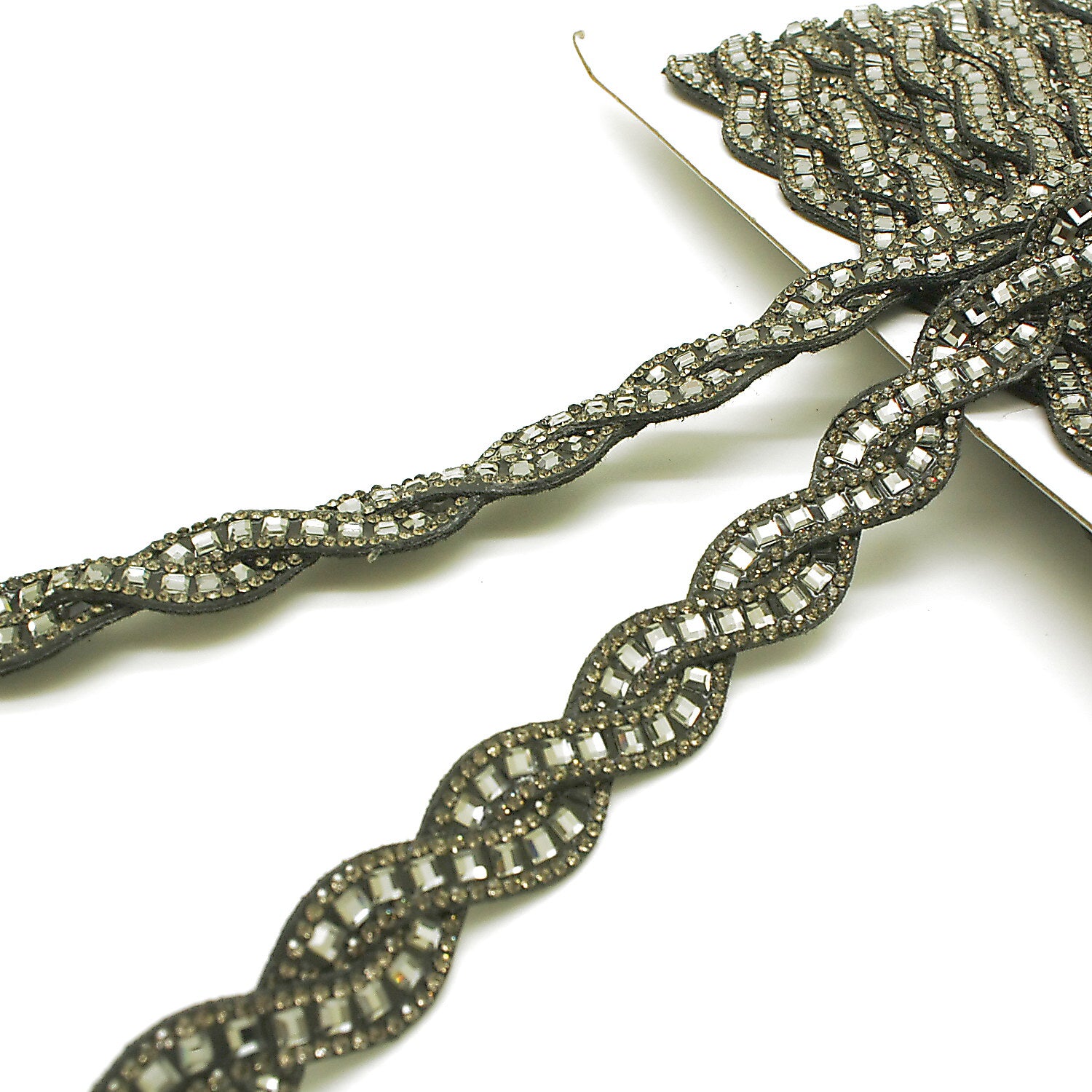 GRAY SILVER STONE SWIRL TRIM - sarahi.NYC