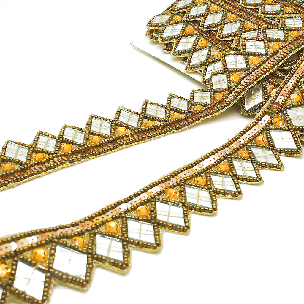 ORANGE MIRROR BEADED TRIM - SARAHI.NYC