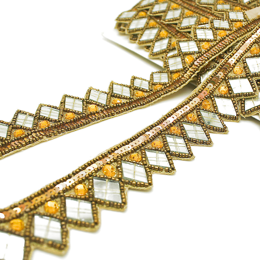 ORANGE MIRROR BEADED TRIM - SARAHI.NYC