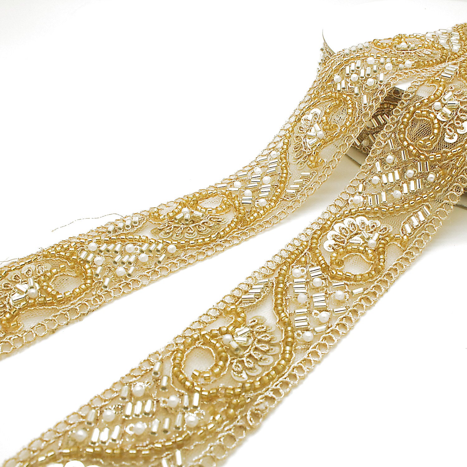 GOLD BEADED SEQUIN TRIM - sarahi.NYC