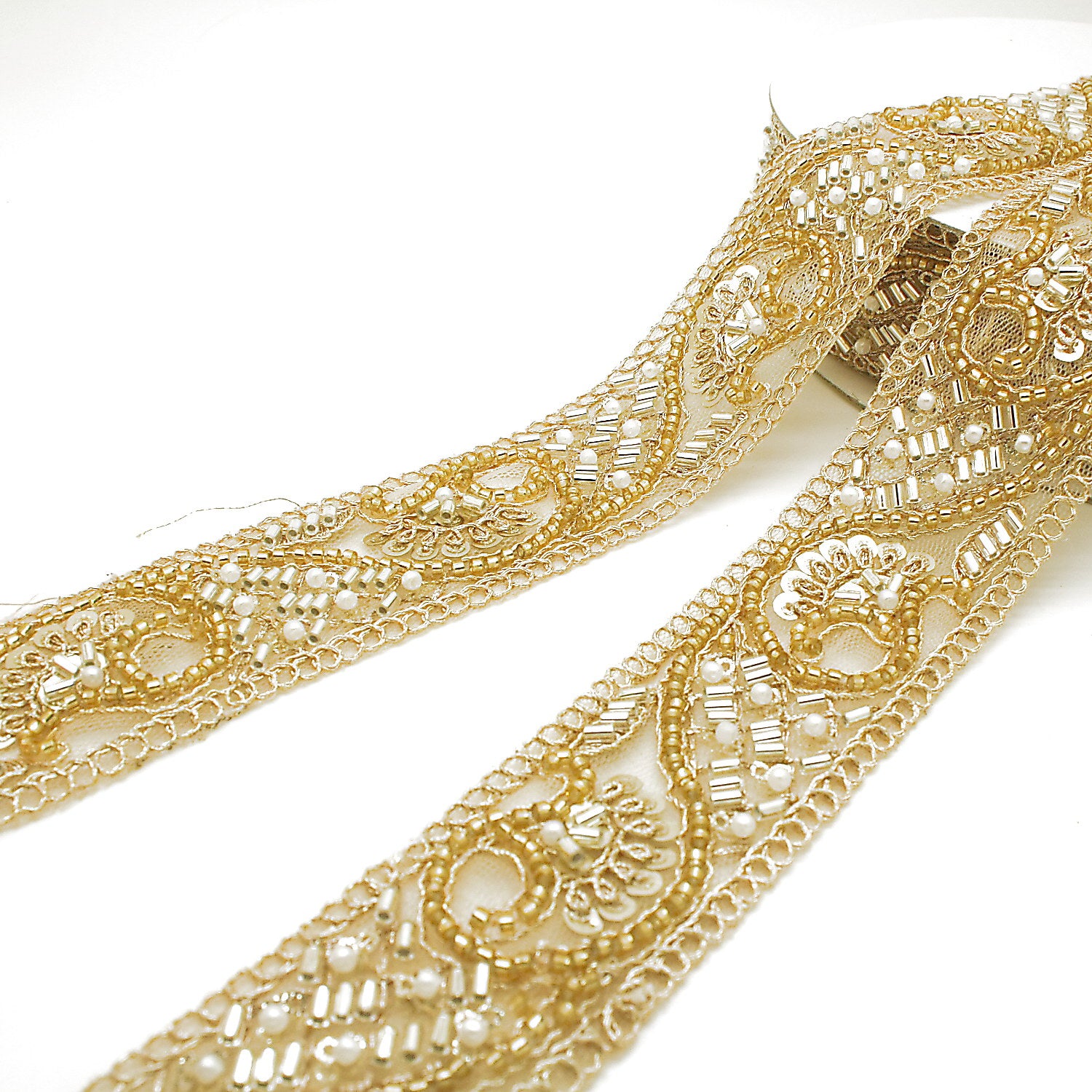 GOLD BEADED SEQUIN TRIM - sarahi.NYC