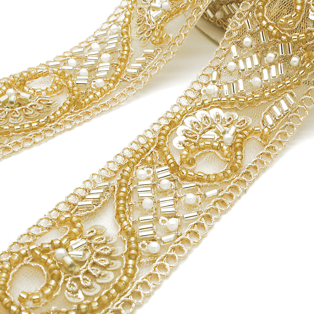 GOLD BEADED SEQUIN TRIM - sarahi.NYC