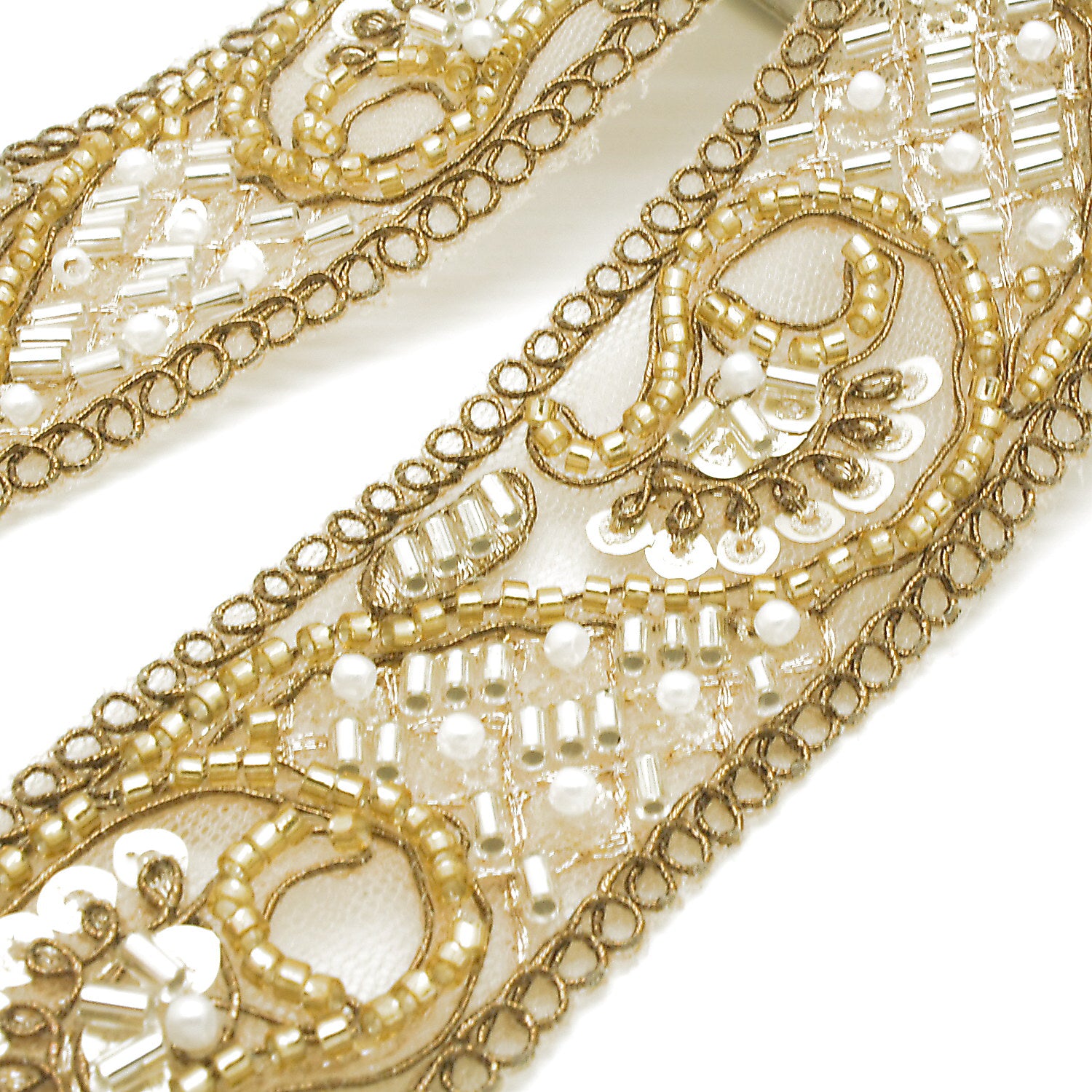 BRONZE BEADED SEQUIN TRIM - sarahi.NYC