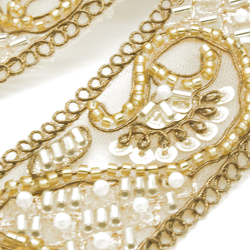BRONZE BEADED SEQUIN TRIM - sarahi.NYC