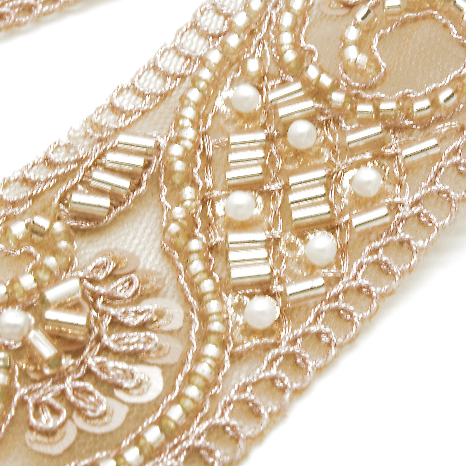 ROSE GOLD BEADED SEQUIN TRIM - sarahi.NYC