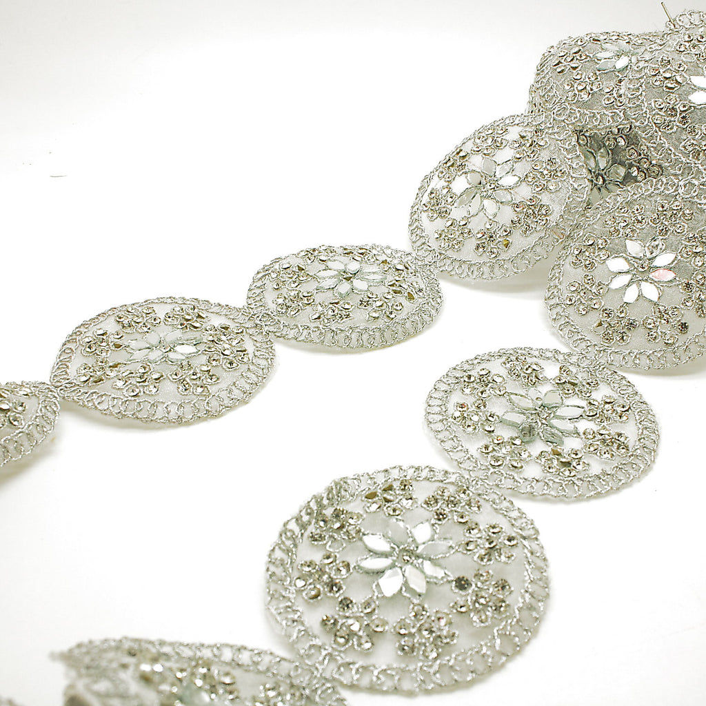 SILVER CIRCLE MIRROR TRIM - sarahi.NYC