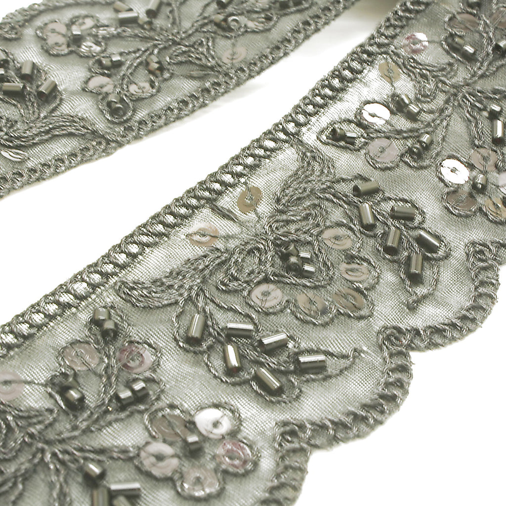 BLACK BEADED SEQUIN TRIM - sarahi.NYC