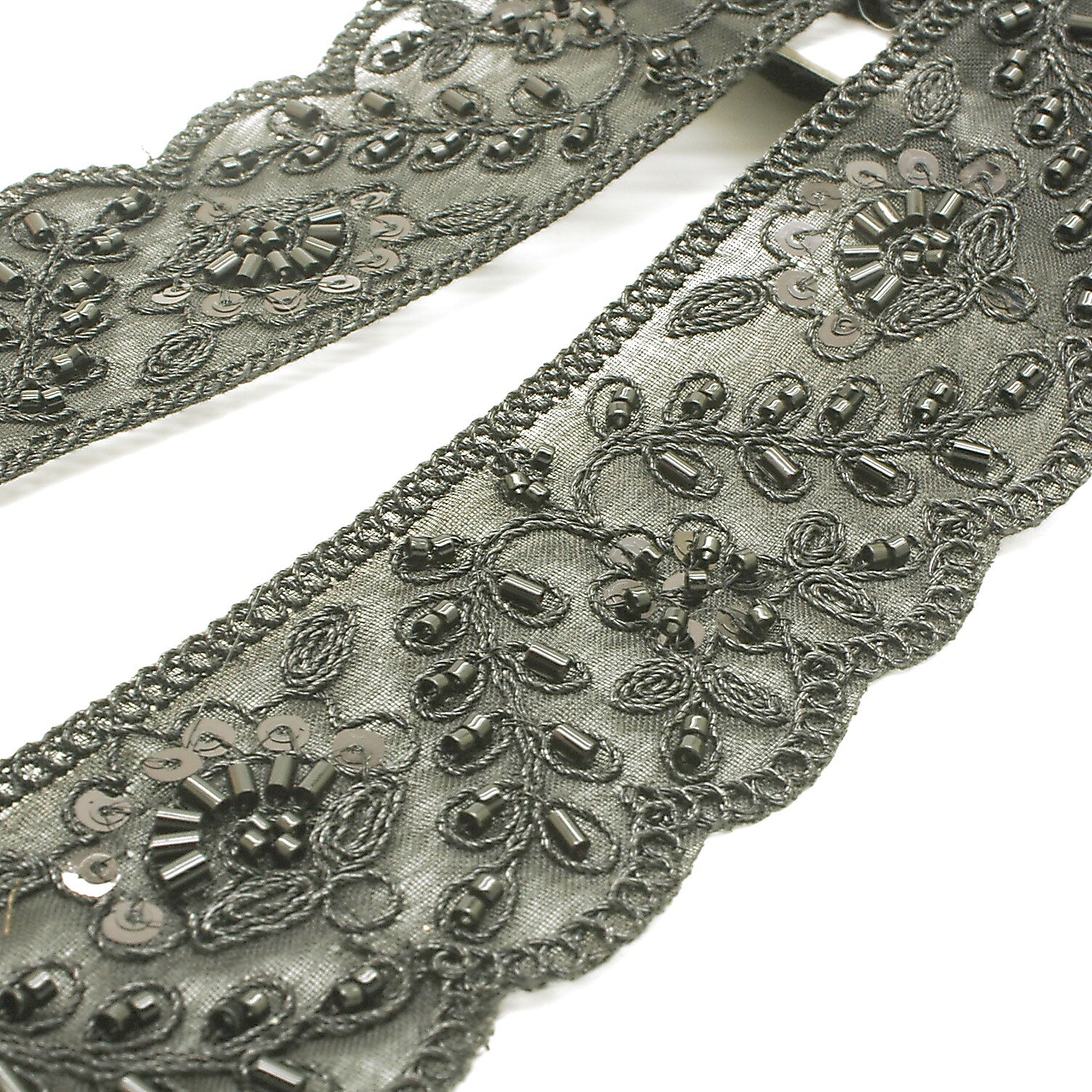 BLACK BEADED SEQUIN TRIM - sarahi.NYC