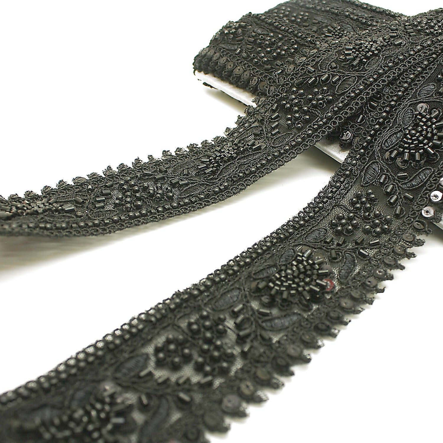 ABLACK BEADED SEQUIN TRIM - sarahi.NYC