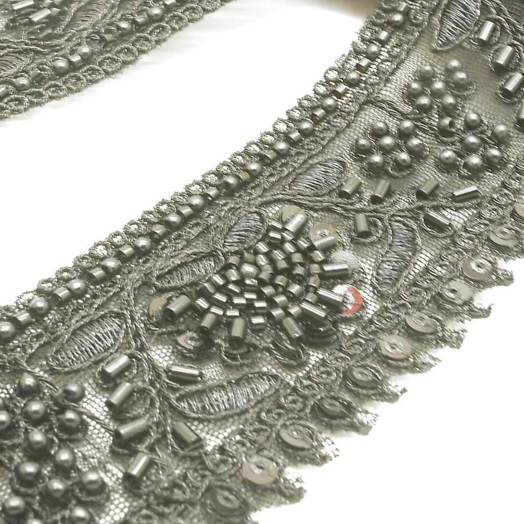 ABLACK BEADED SEQUIN TRIM - sarahi.NYC