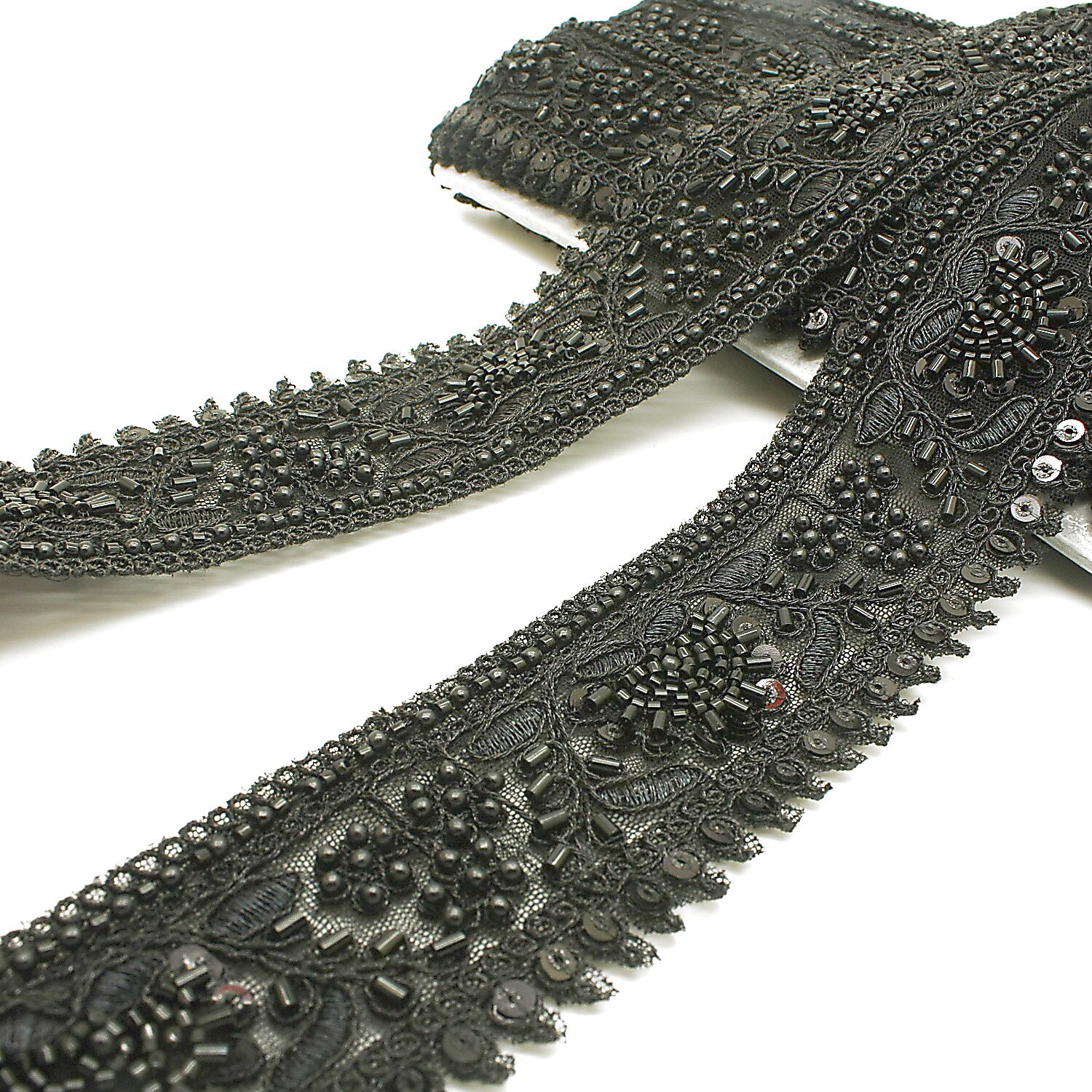 ABLACK BEADED SEQUIN TRIM - sarahi.NYC