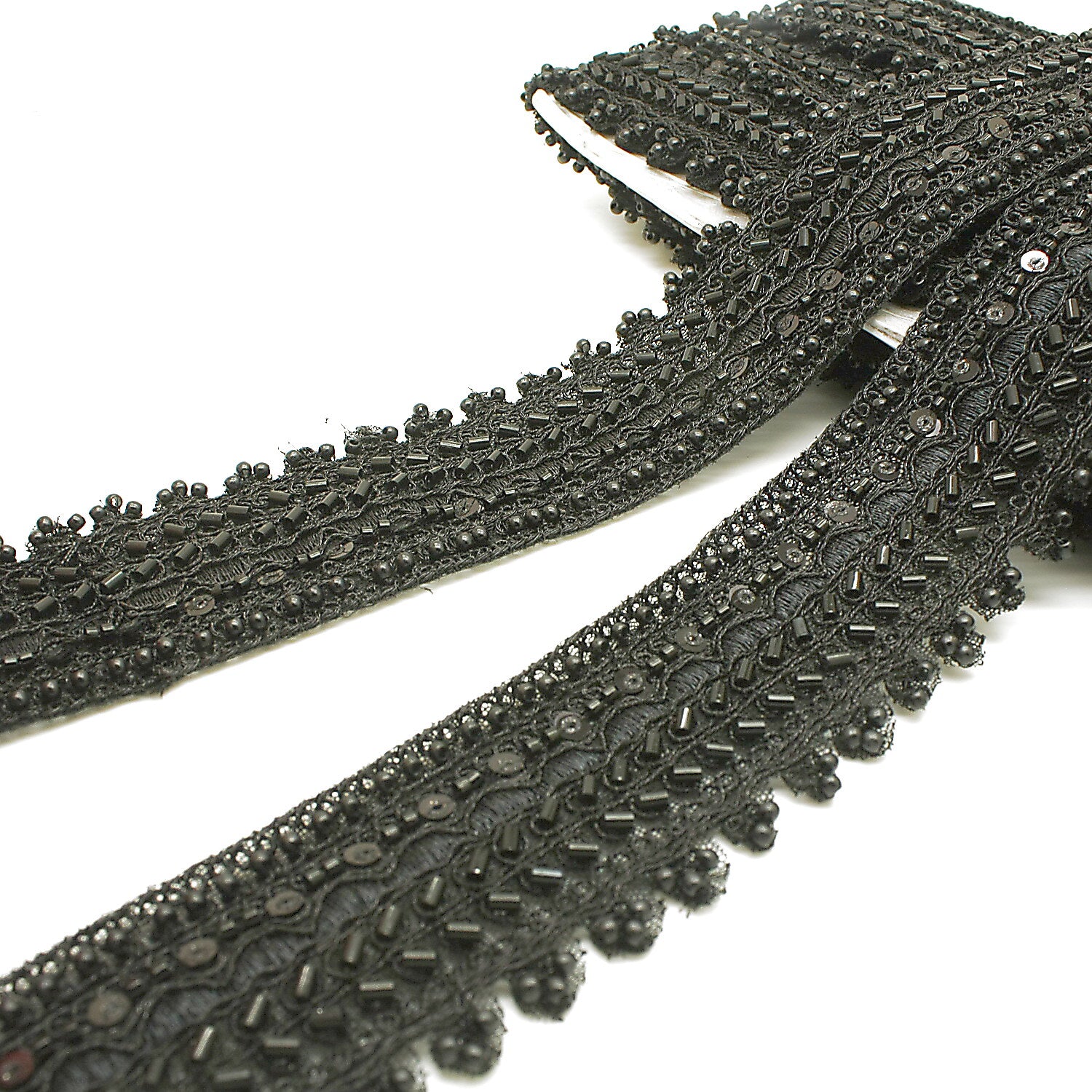 BLACK BEADED SEQUIN TRIM - sarahi.NYC