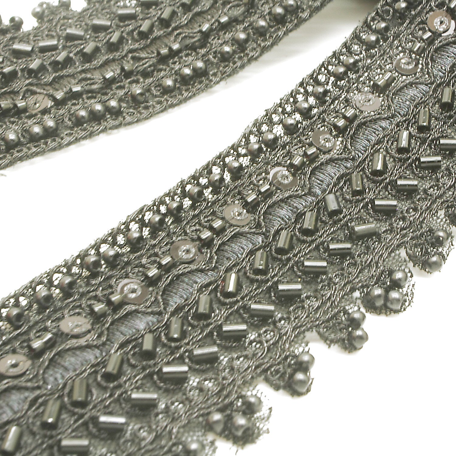 BLACK BEADED SEQUIN TRIM - sarahi.NYC