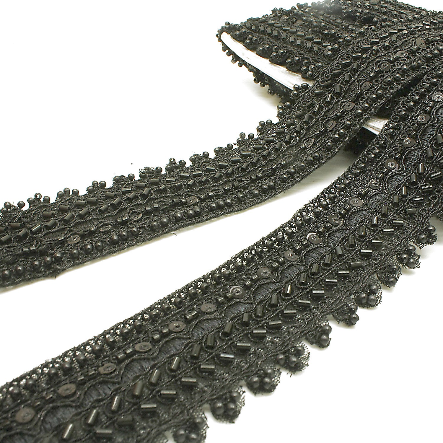 BLACK BEADED SEQUIN TRIM - sarahi.NYC