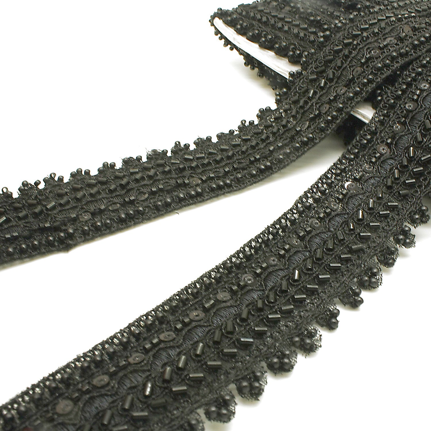 BLACK BEADED SEQUIN TRIM - sarahi.NYC