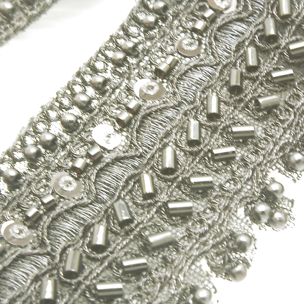 BLACK BEADED SEQUIN TRIM - sarahi.NYC