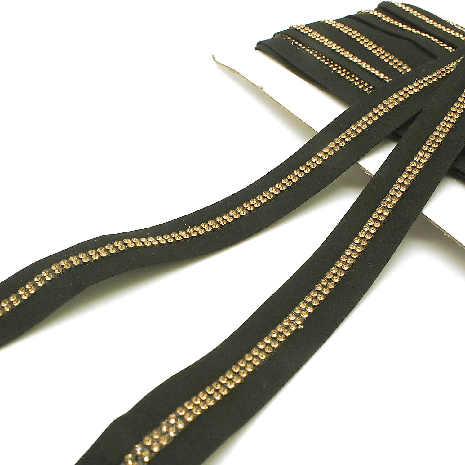 BLACK GOLD STONE VELVET TRIM - sarahi.NYC