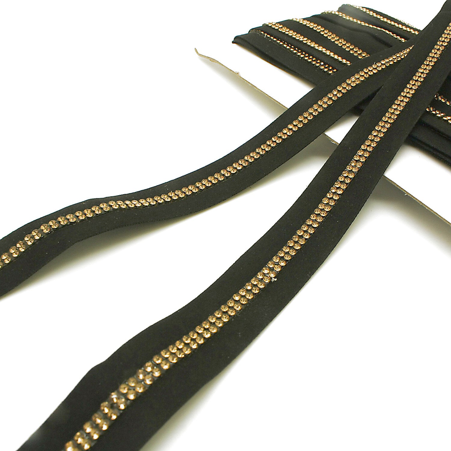 BLACK GOLD STONE VELVET TRIM - sarahi.NYC