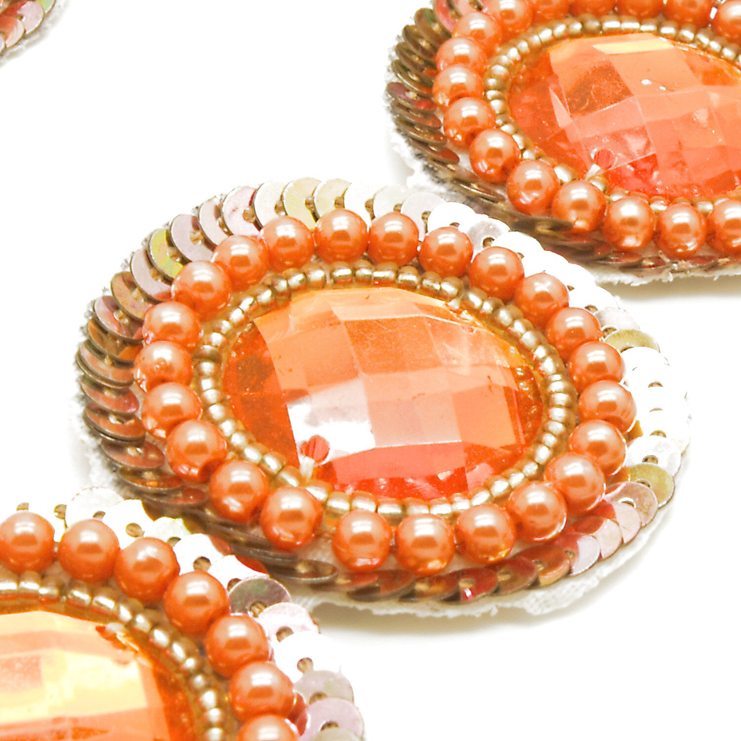ORANGE GOLD RHINESTONE TRIM - sarahi.NYC