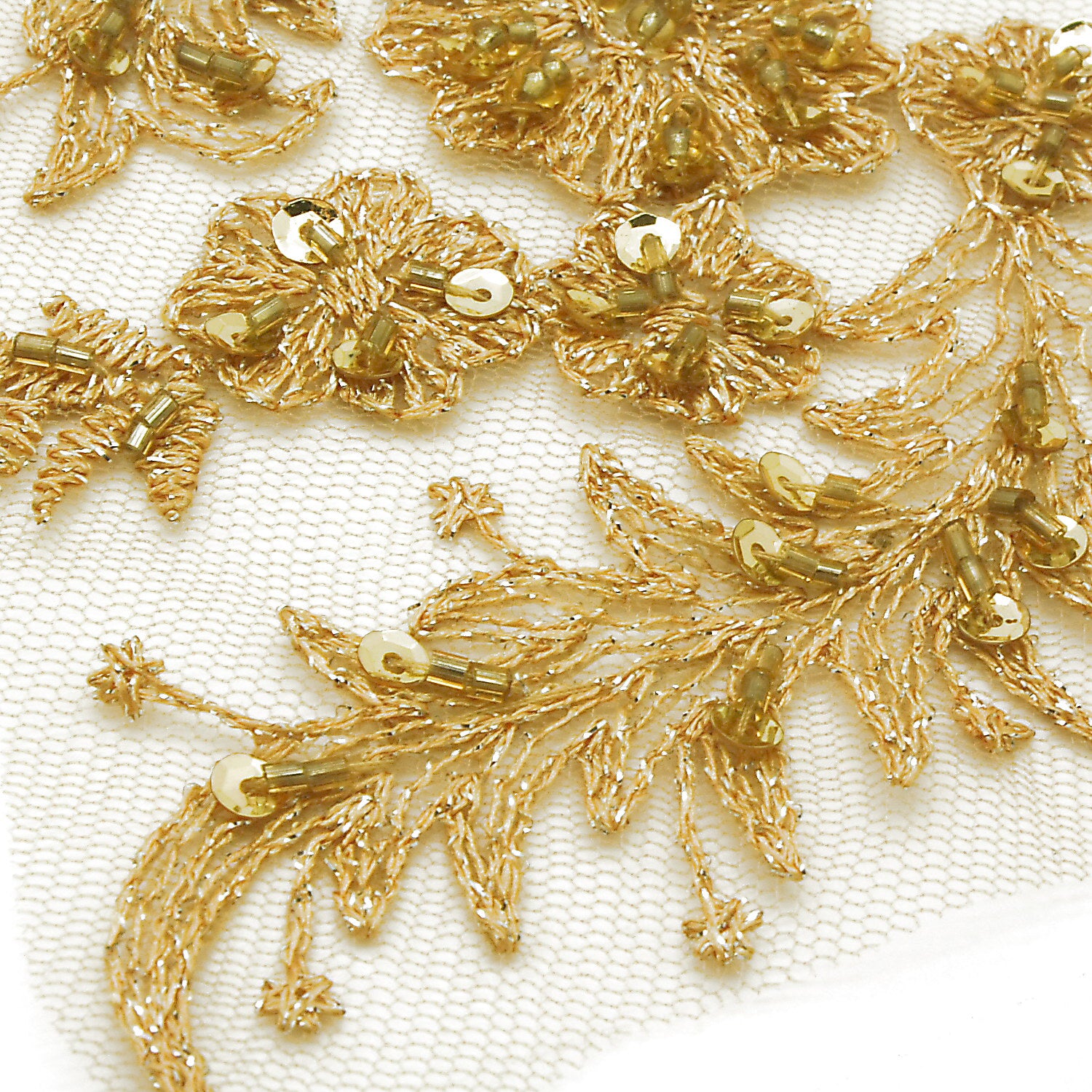 GOLD NET FLORAL APPLIQUE - sarahi.NYC