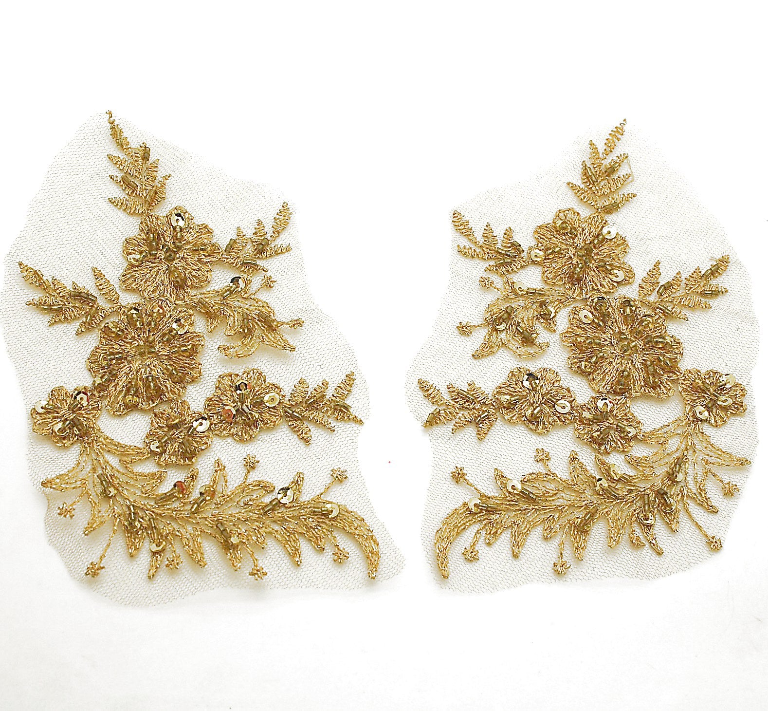 GOLD NET FLORAL APPLIQUE - sarahi.NYC