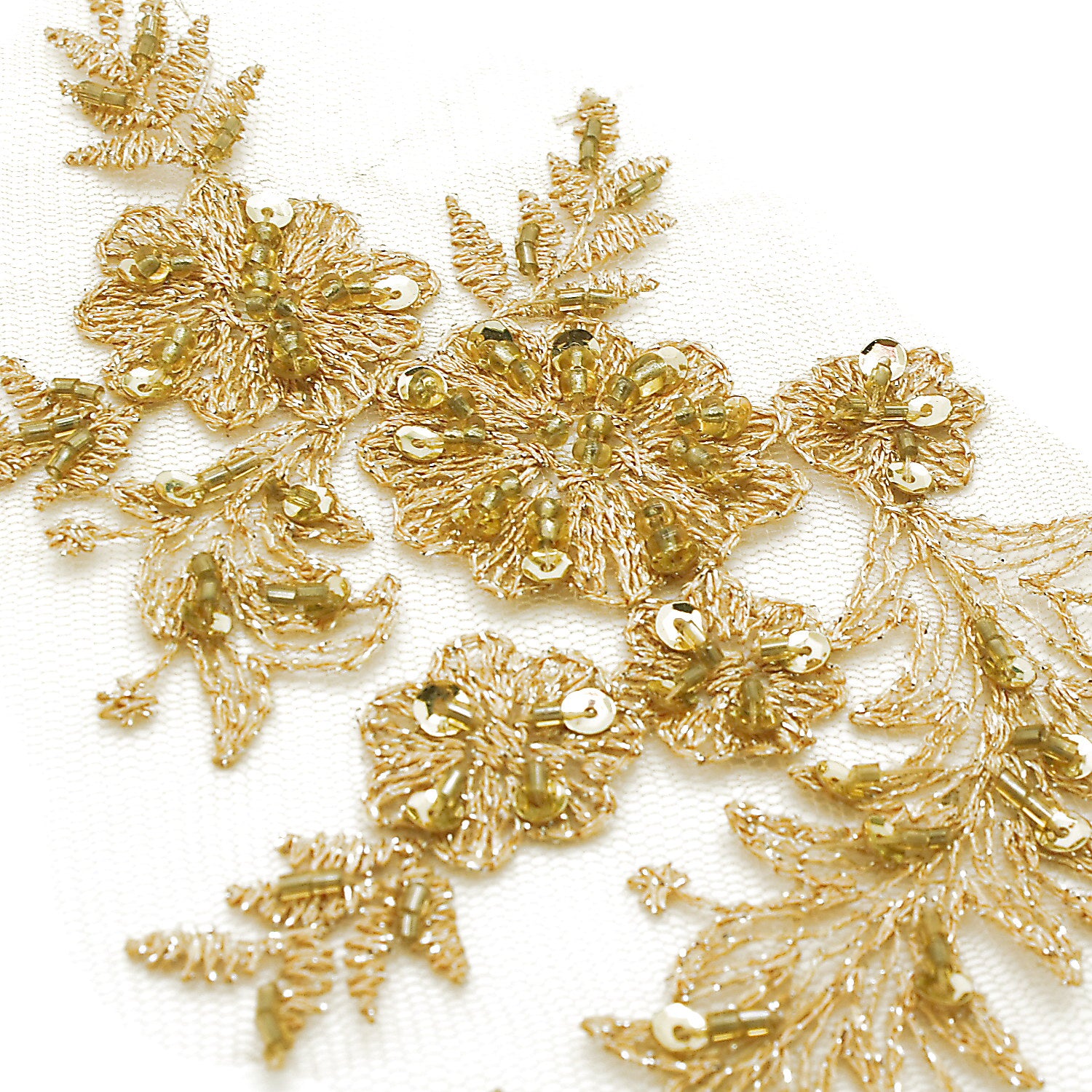 GOLD NET FLORAL APPLIQUE - sarahi.NYC