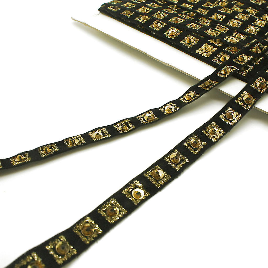 BLACK GOLD SEQUIN TRIM - sarahi.NYC