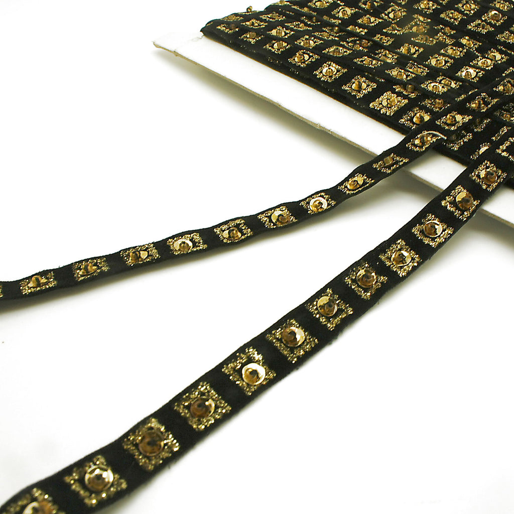 BLACK GOLD SEQUIN TRIM - sarahi.NYC
