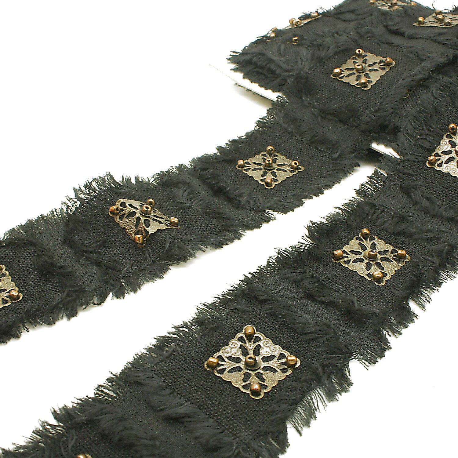 BLACK METAL BEADED TRIM - sarahi.NYC