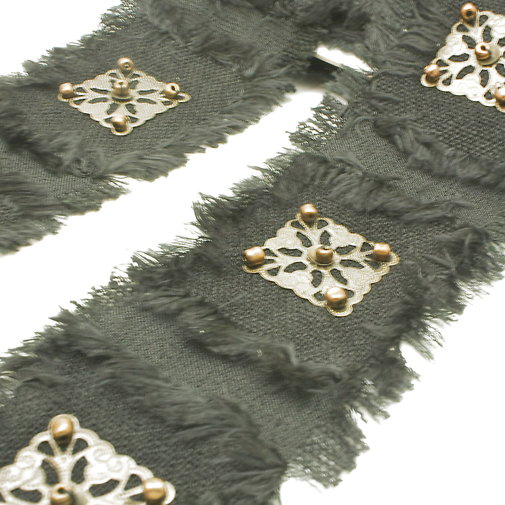 BLACK METAL BEADED TRIM - sarahi.NYC