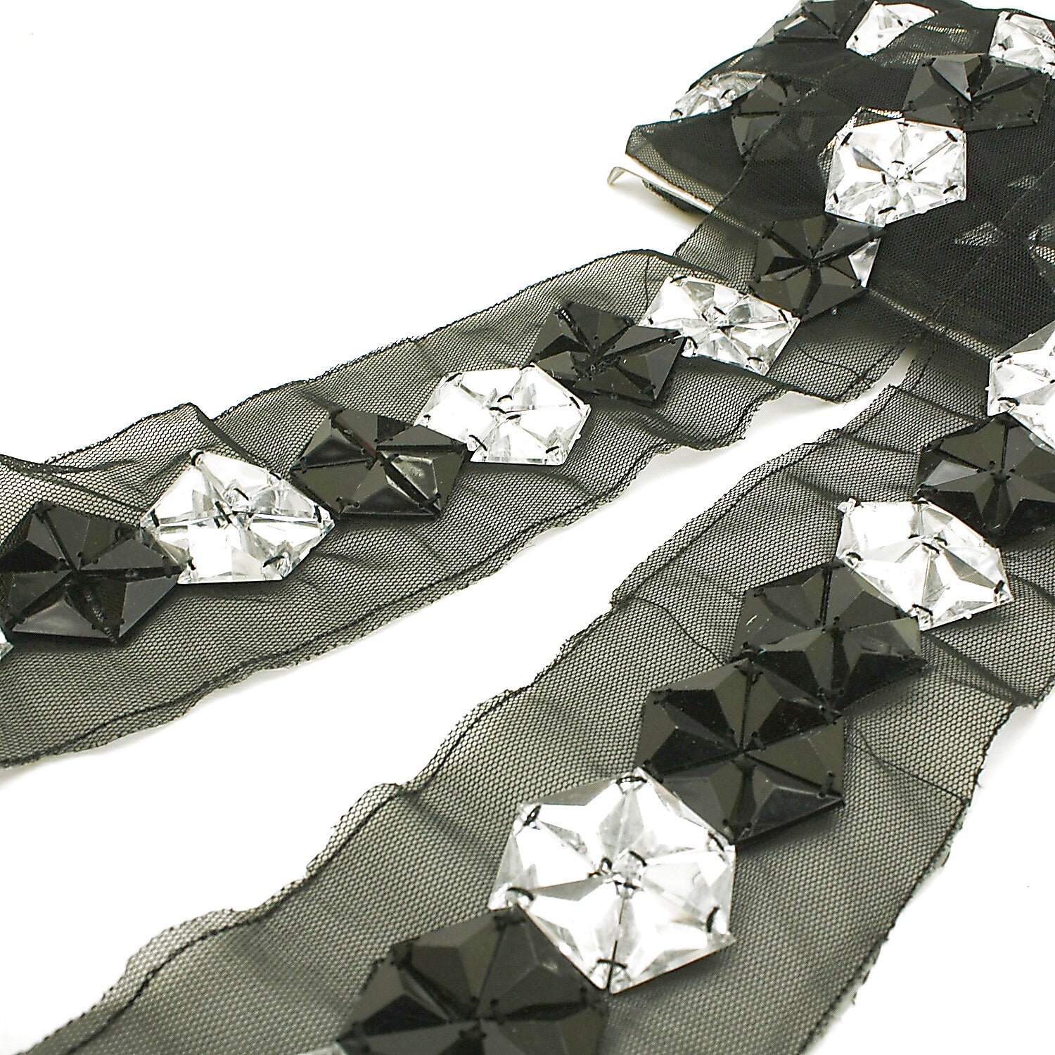 BLACK SILVER RHINESTONE TRIM - sarahi.NYC