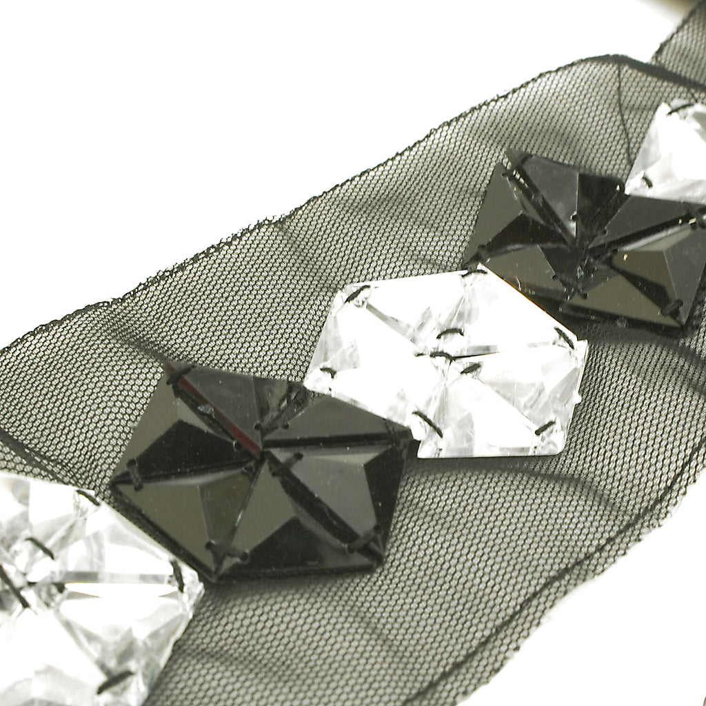 BLACK SILVER RHINESTONE TRIM - sarahi.NYC