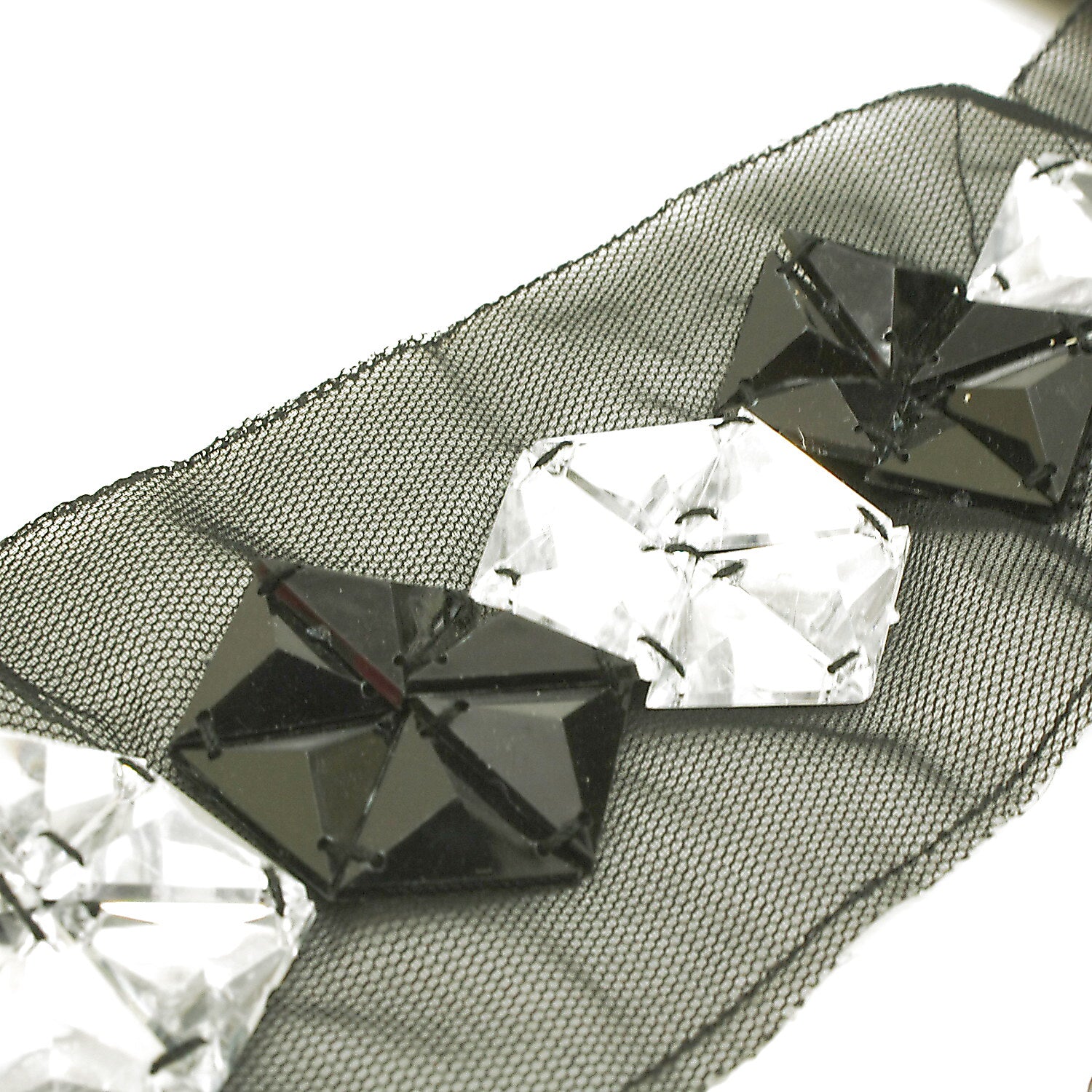 BLACK SILVER RHINESTONE TRIM - sarahi.NYC