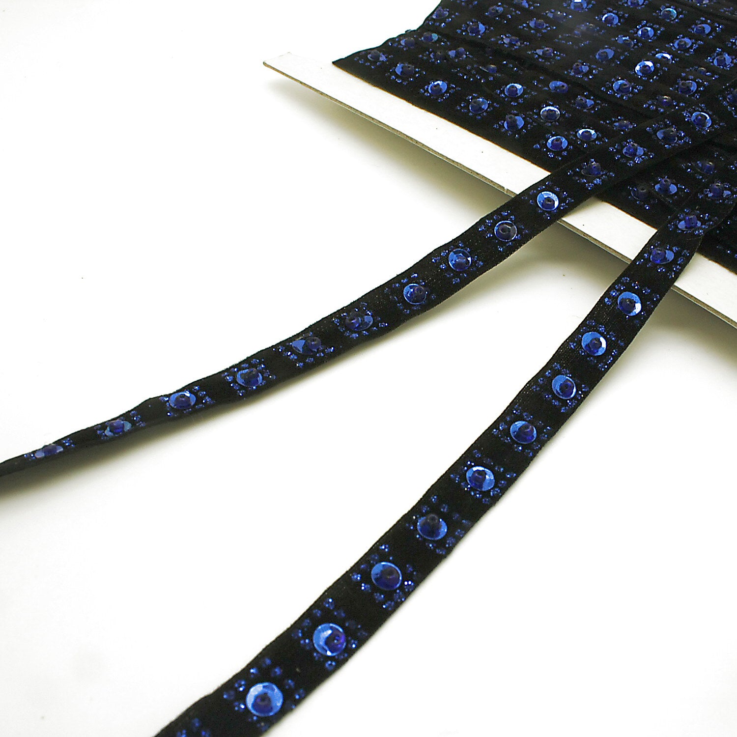 BLUE BLACK GLITTER BEADED TRIM - sarahi.NYC