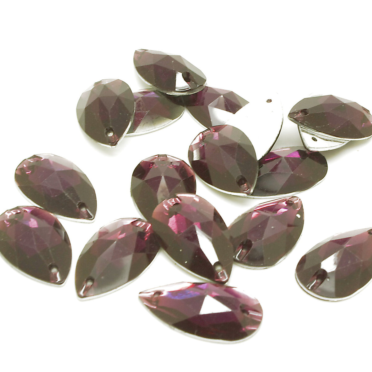 PACK OF 10 - TEARDROP 28 mm FLAT BACK RHINESTONE GEMS - sarahi.NYC
