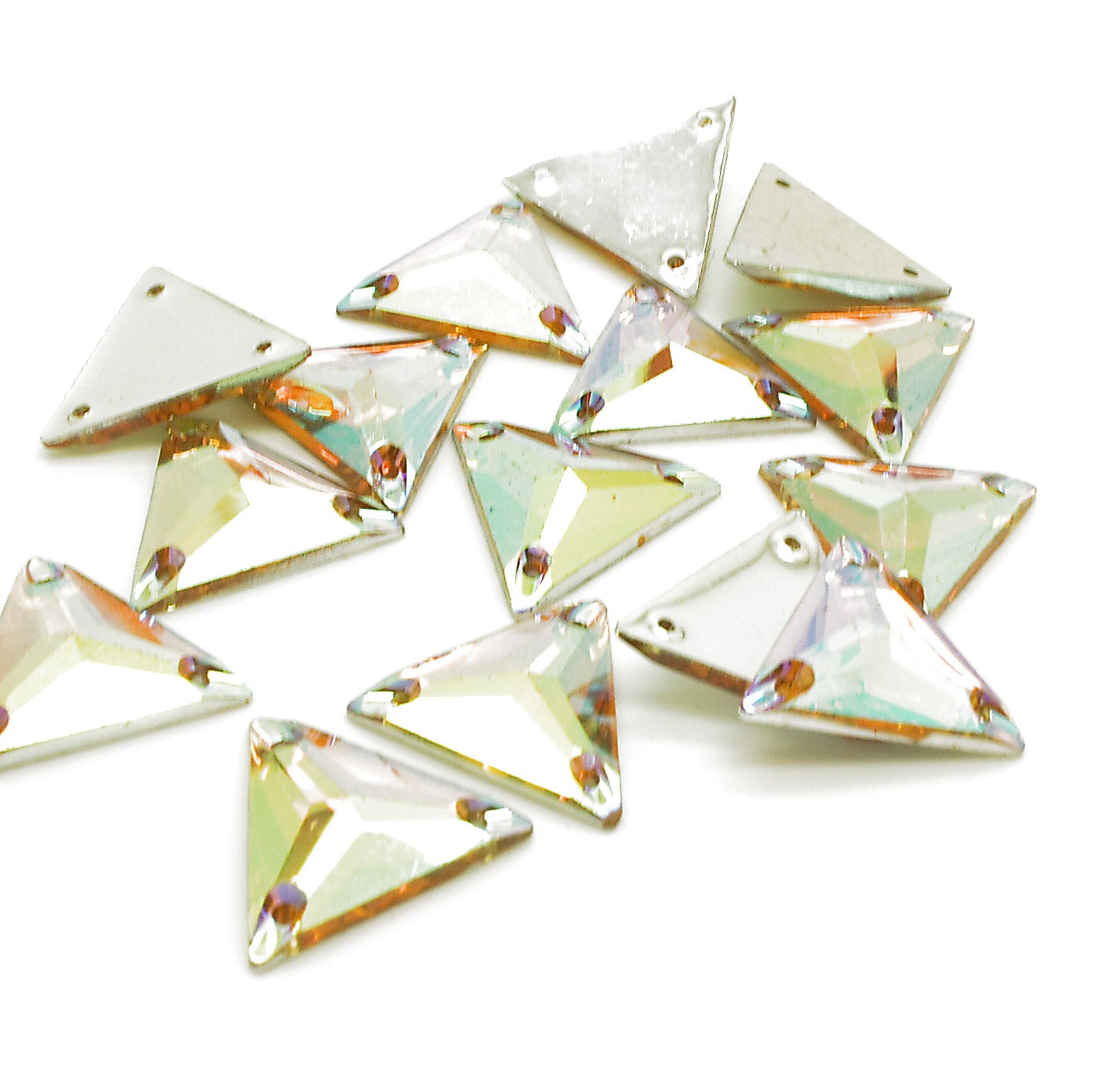 IRIDESCENT AB- PACK OF 10 - TEARDROP 25 mm FLAT BACK RHINESTONE GEMS - sarahi.NYC