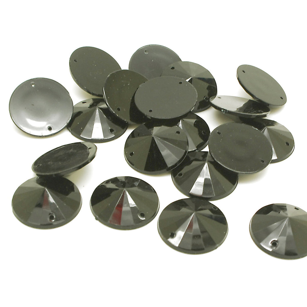 ROUND RIVOLI - PACK OF 10 - TEARDROP 20 mm FLAT BACK RHINESTONE GEMS - sarahi.NYC