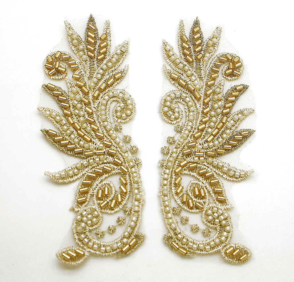 GOLD CREAM NET FLORAL APPLIQUE - sarahi.NYC