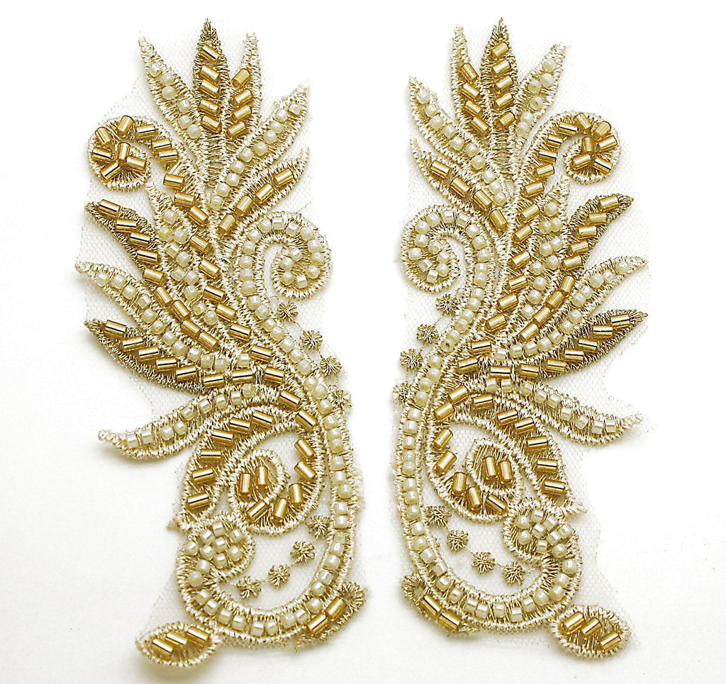 GOLD CREAM NET FLORAL APPLIQUE - sarahi.NYC