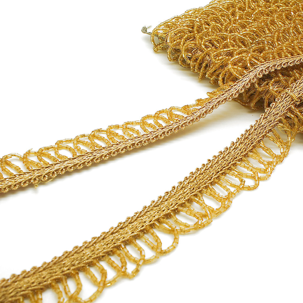 YELLOW GOLD FRINGE EDGING TRIM - sarahi.NYC