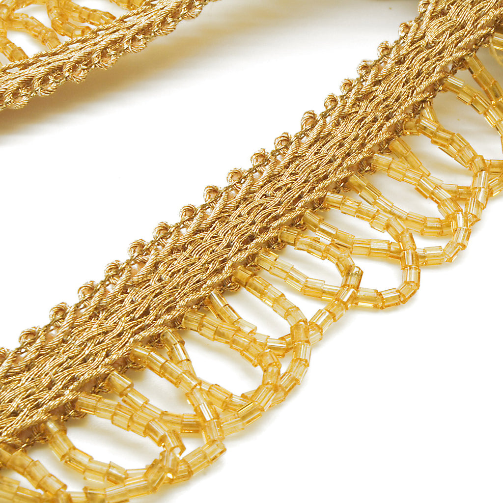 YELLOW GOLD FRINGE EDGING TRIM - sarahi.NYC
