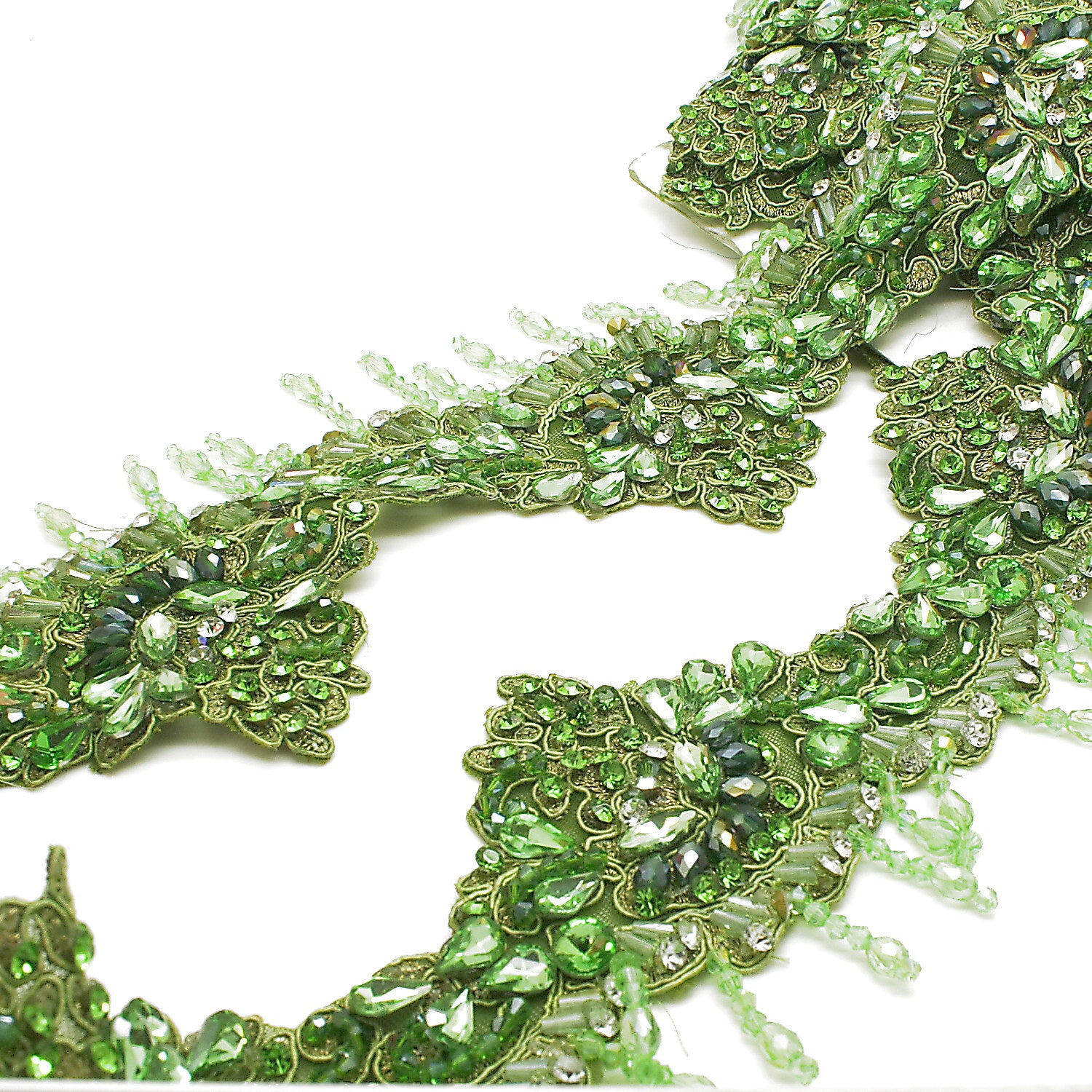 LIME GREEN STONE TRIM - sarahi.NYC